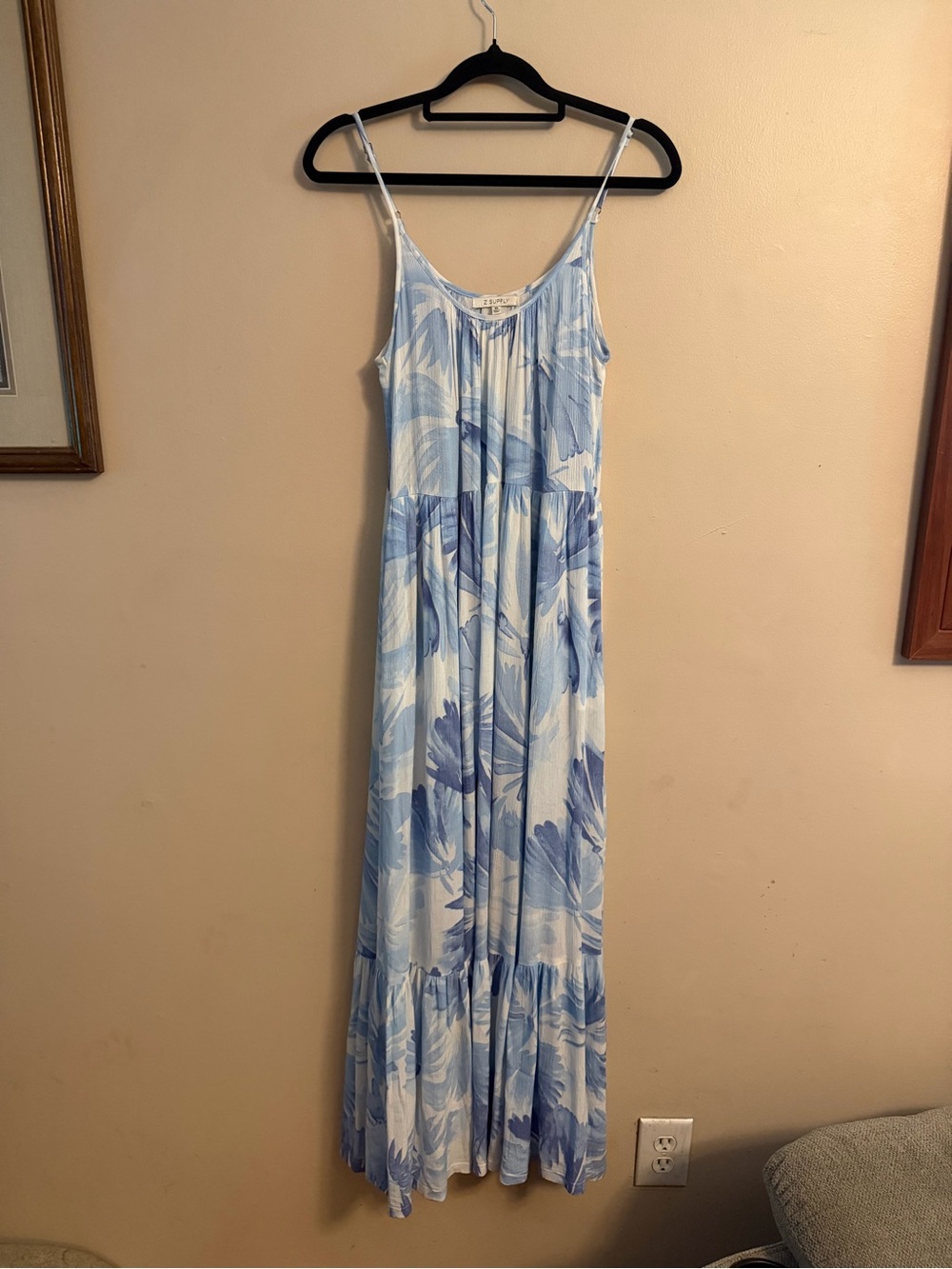 Z Supply Blue and White Floral Maxi Slip